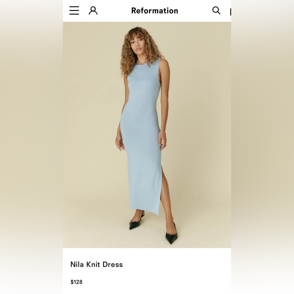 Reformation Nila Knit Dress Black - Size S NWT